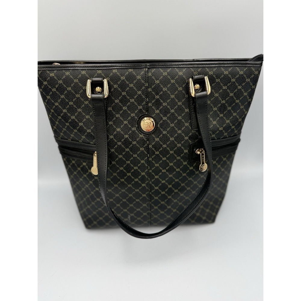 RIONI Moda Italia Monogram Print Luxury Designer Tall Tote Shopper Shoulder Bag